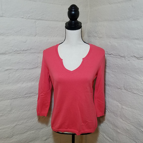 Talbots Sweaters - TALBOTS CORAL PEACH ORANGE PINK SWEATER PS